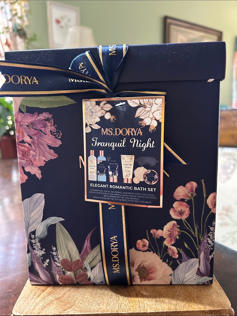 Ms. Dorya Elegant Romantic Bath Set 8 Piece Tranquil Night New Sealed